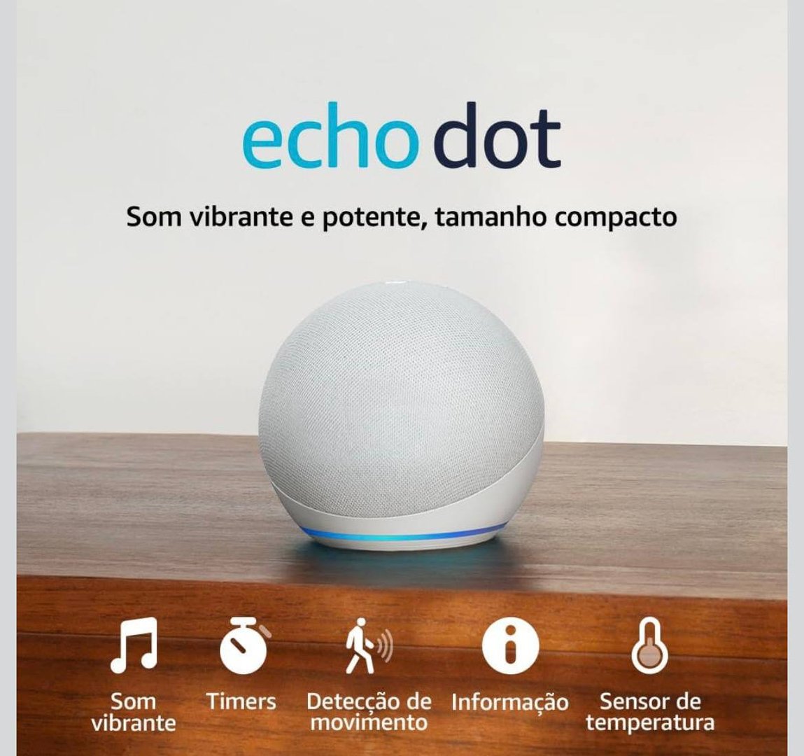 Echo Dot (Geração mais recente) | Smart speaker com Alexa, som vibrante e potente, Wi-Fi e...