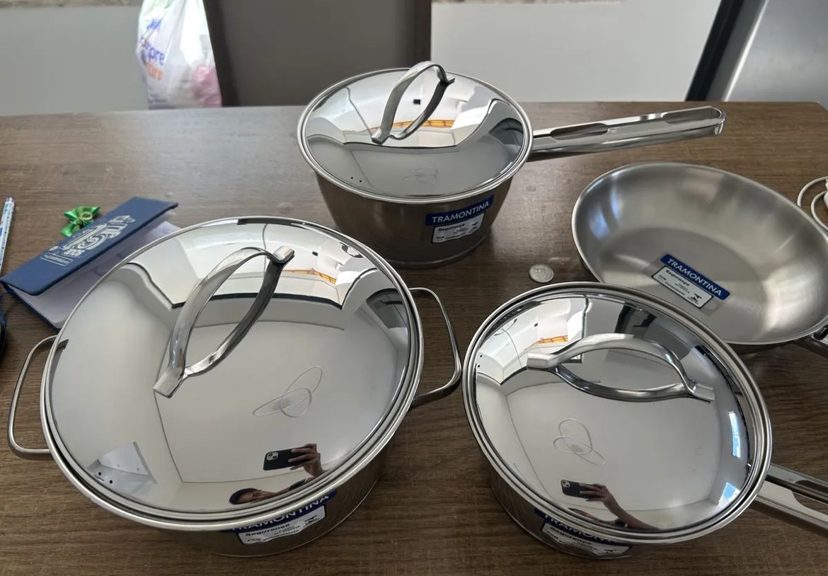 Jogo De Panelas Com 4 Peças Aço Inox Allegra Tramontina
