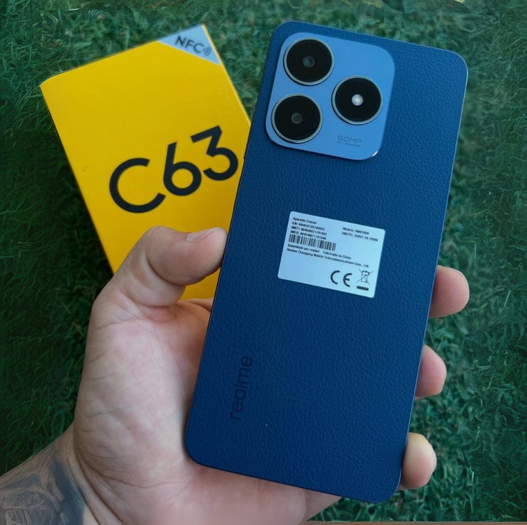 🤓Realme C63-128GB - 6GB Ram - Câmera 50MP - Bateria 5000mAh - Tela de 6,74'' - Azul