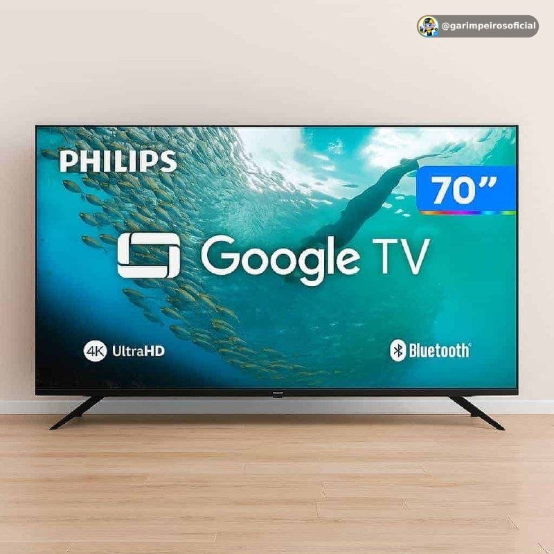 Smart TV 70" Philips 4K UHD DLED 70PUG7019/78 Google TV Quad Core Google Assistente 3 HDMI