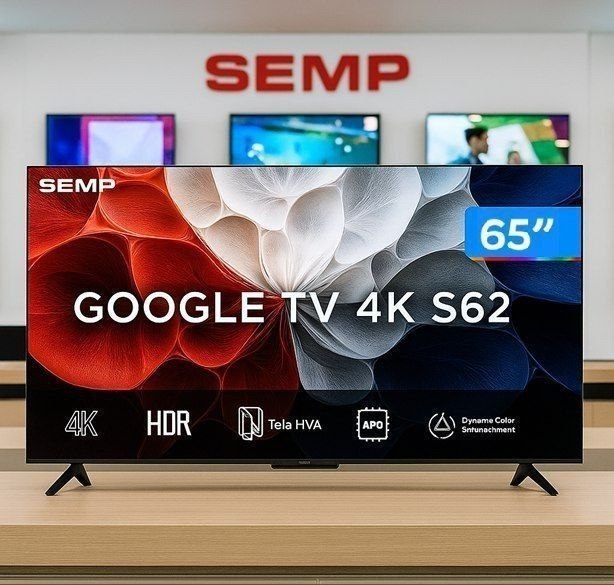 Smart TV 65" SEMP TCL 4K LED 2025 HDMI USB Google TV AiPQ Pro Google Assistente Comando de...