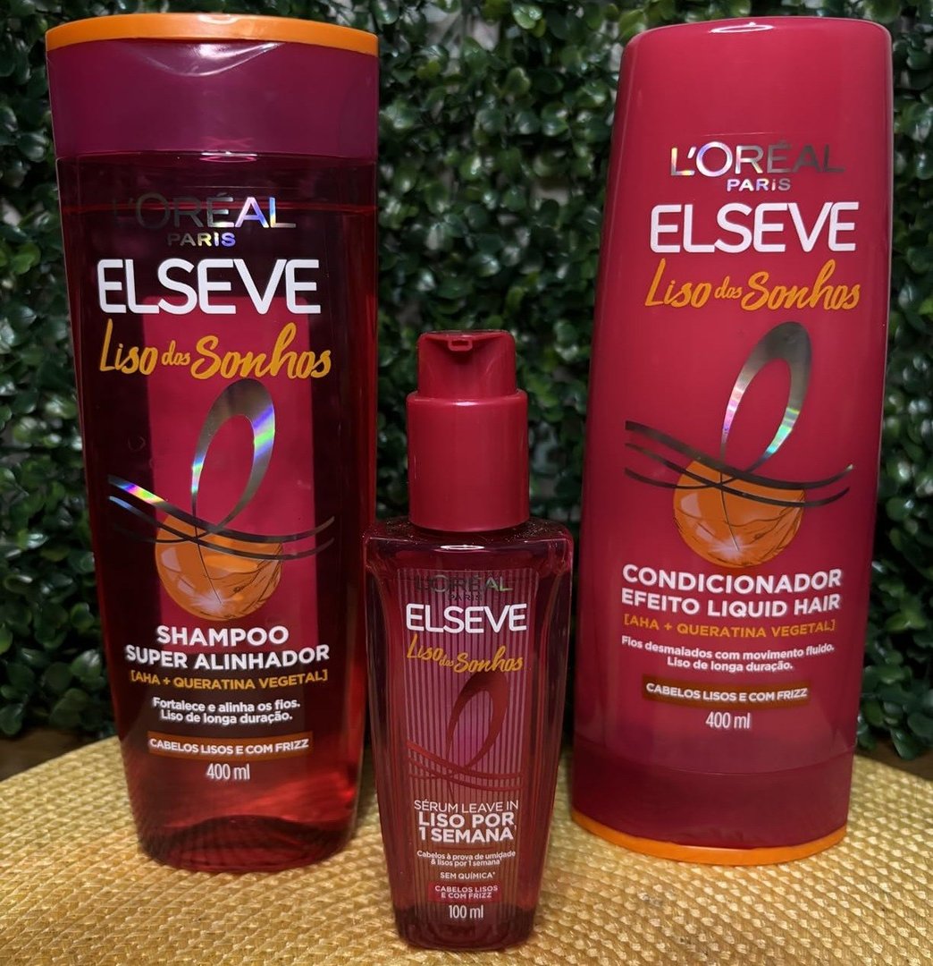 Kit L'Oréal Paris Elseve Liso dos Sonhos Shampoo + Condicionador e Sérum com Tecnologia At...