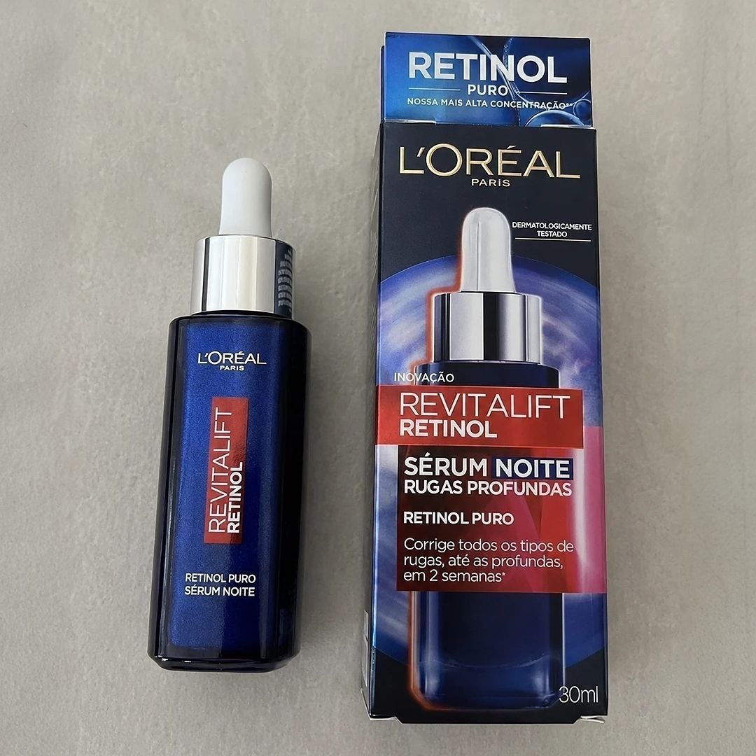 L'Oréal Paris Revitalift Sérum Facial Noturno com Retinol Puro, Corrige Rugas Profundas, Uniformiza o Tom da Pele, Melhora a Textura e Firmeza, Ação Antienvelhecimento, 30ml