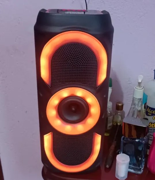Caixa De Som Bluetooth Potente 50w Rgb Tws Usb Fm Portátil até 3h de Bateria - Bivolt