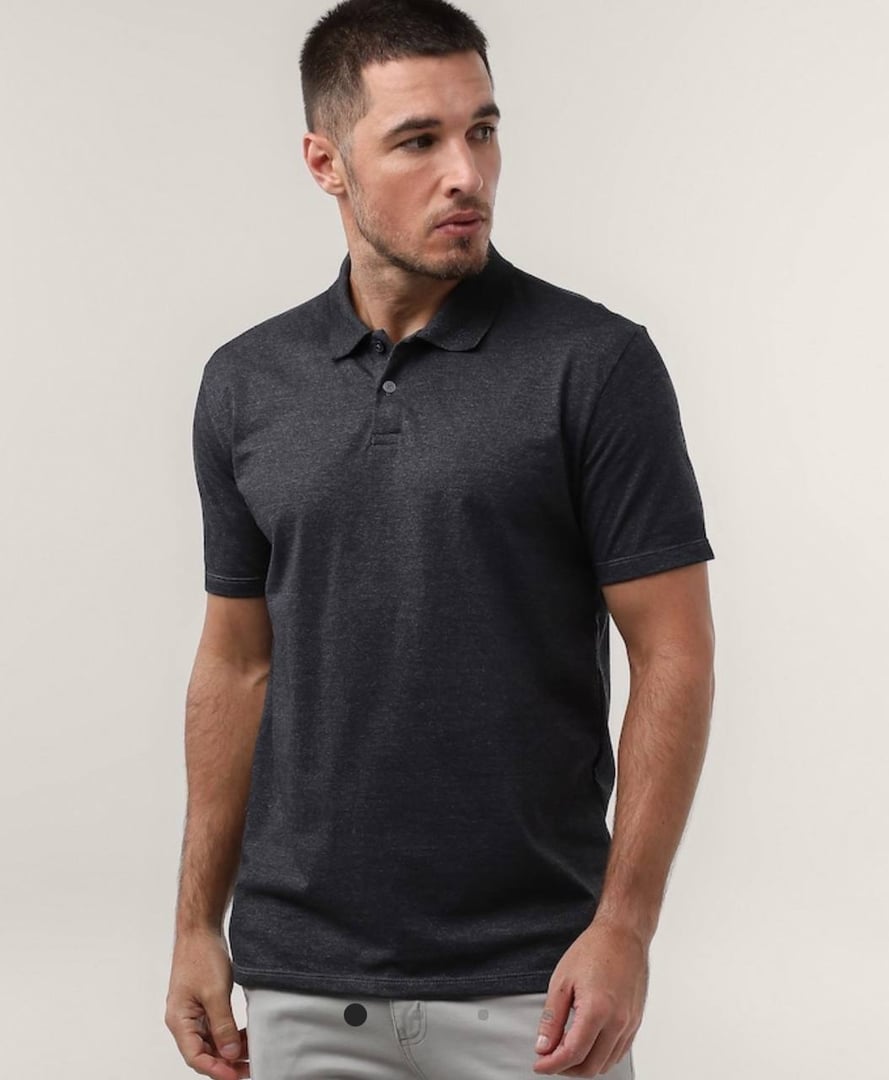 Polo masculina Pool Legacy piquet - Cinza Escuro Mescla