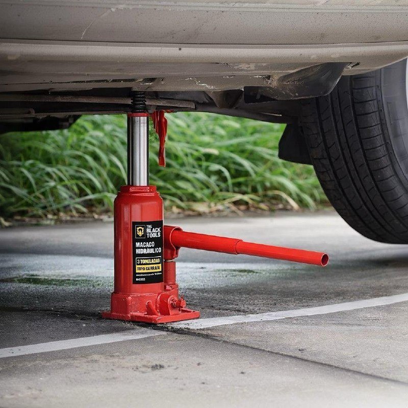 Macaco Hidráulico Vermelho Garrafa 3 Toneladas Para Carro
