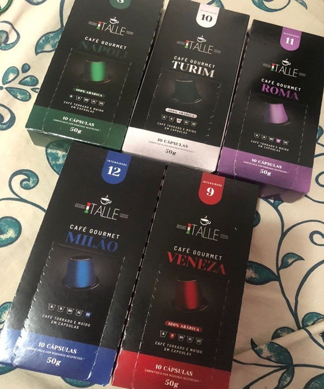 Kit Cápsulas Cafe Italle Nespresso Café Moido e Torrado  - 50 Unidades