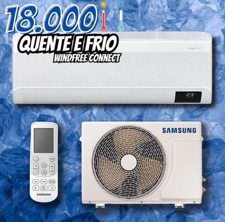 Samsung Ar-condicionado Split Inverter WindFree Connect Sem Vento 18.000 BTUs Quente e Fri...