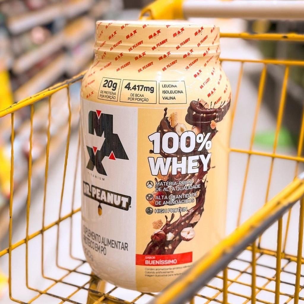 100% Whey Max Titanium x Dr. Peanut (900g), Sabor Bueníssimo