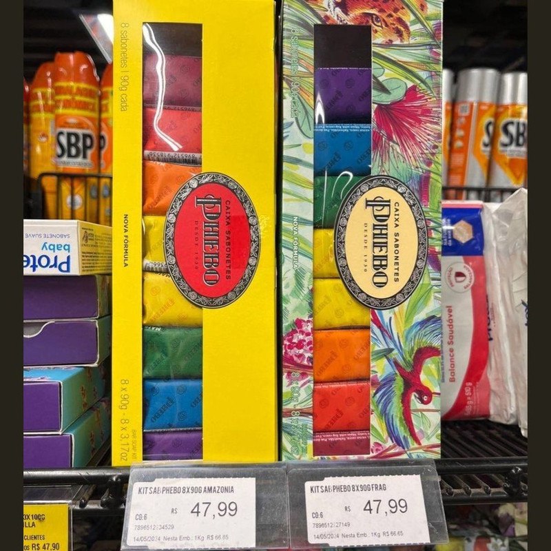 Kit Sabonete, PHEBO, Amarelo, 720g