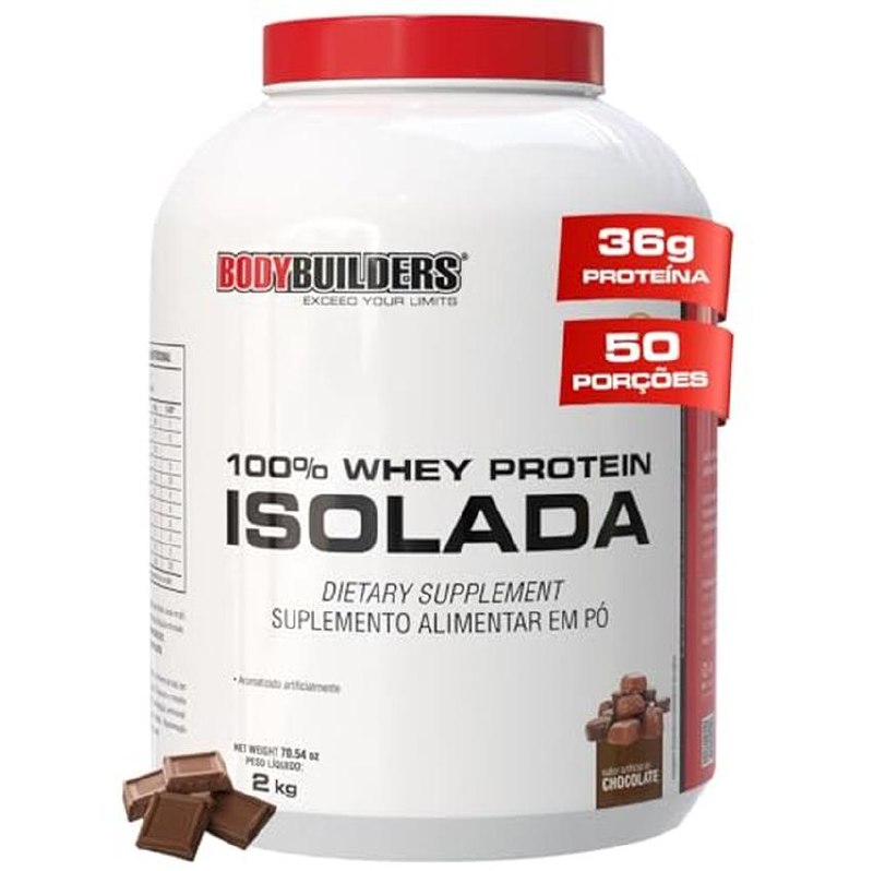 Whey Protein 100% Isolada Chocolate 2kg - Bodybuilders