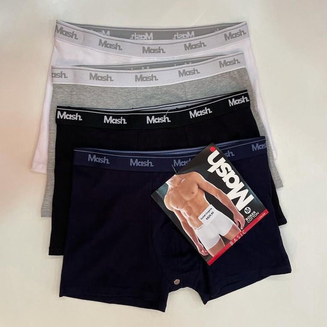 Kit 10 Cuecas  Mash Boxer De Algodão Masculina - Tam. P ao GG