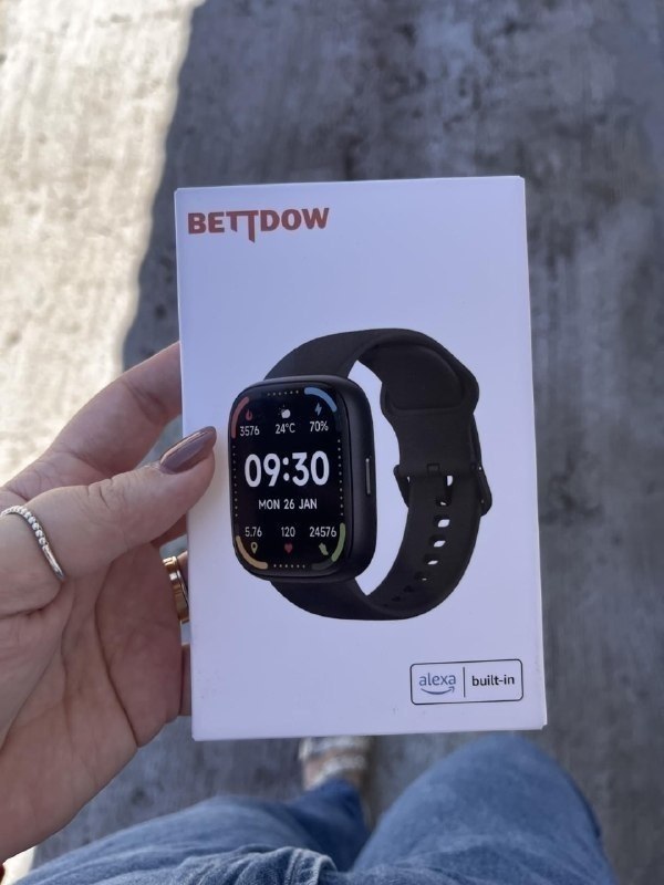 Bettdow SmartWatch, relogio smartwatch com Ecrã tátil e Alexa, à prova d'água IP68, rel...