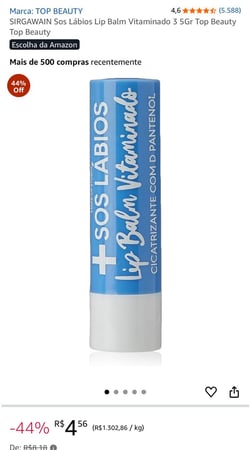 SIRGAWAIN Sos Lábios Lip Balm Vitaminado 3 5Gr Top Beauty Top Beauty