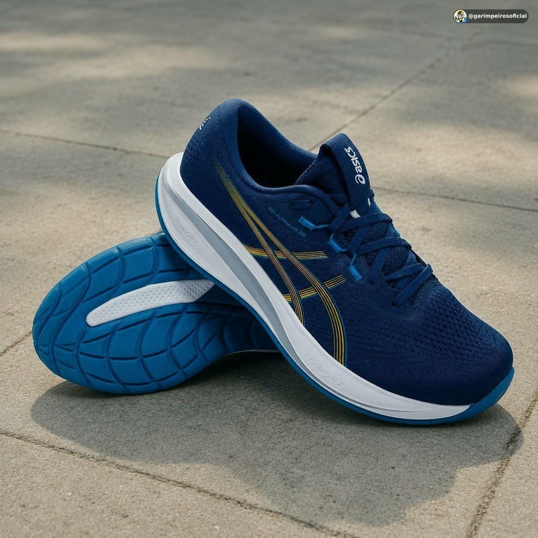 Tênis Asics Gel-cumulus 28 Masculino Azul/amarelo 42 Br