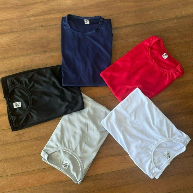 Kit 5 Camisetas Básicas Masculina Dry Fit Lisa Tradicional  Variado P