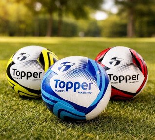 Bola Futebol Topper Society Grama Sintética Slick Maestro Azul