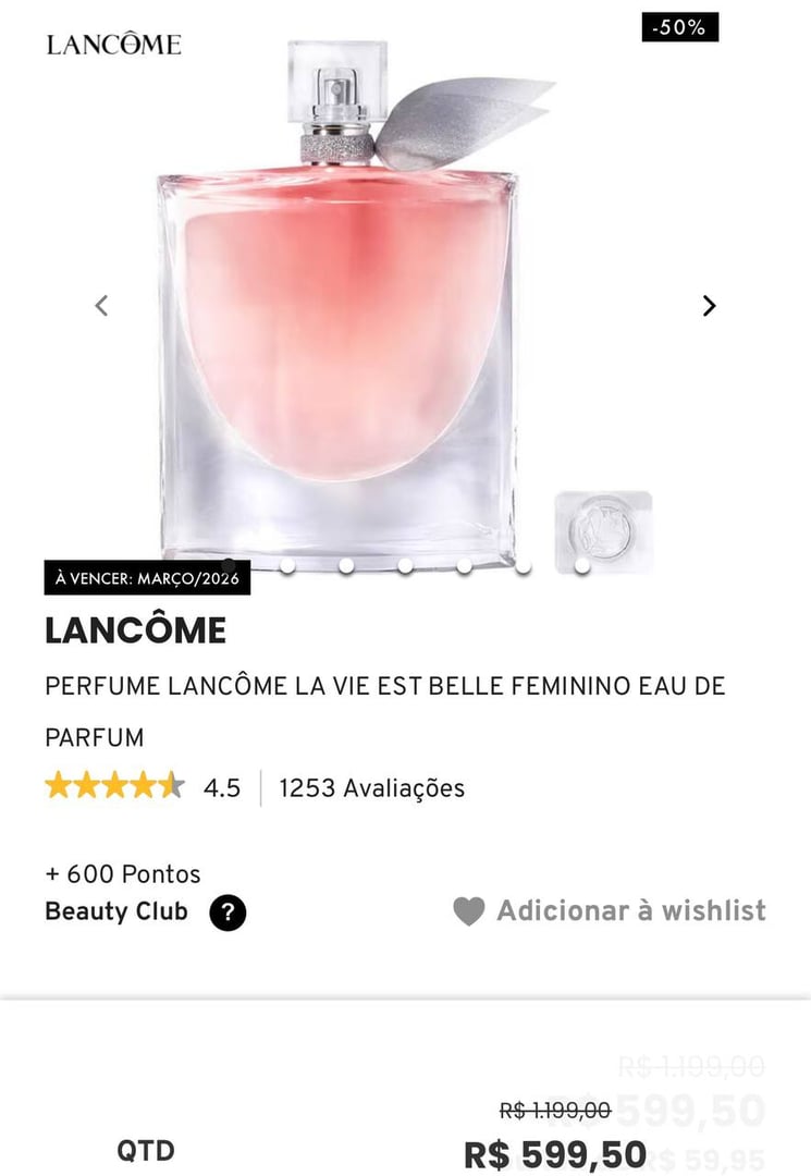 Perfume Lancôme La Vie est Belle Feminino Eau de Parfum