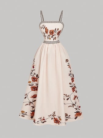 SHEIN MOD Vestido Elegante Feminino com Estampa Floral