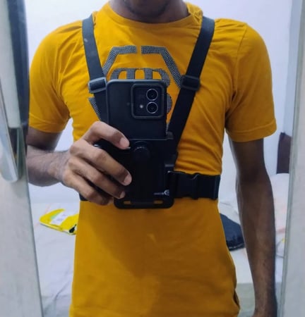 Suporte De Peito Para Celular Câmera Peitoral Cinturão Ajustável Moto Bicicleta Esporte - ...