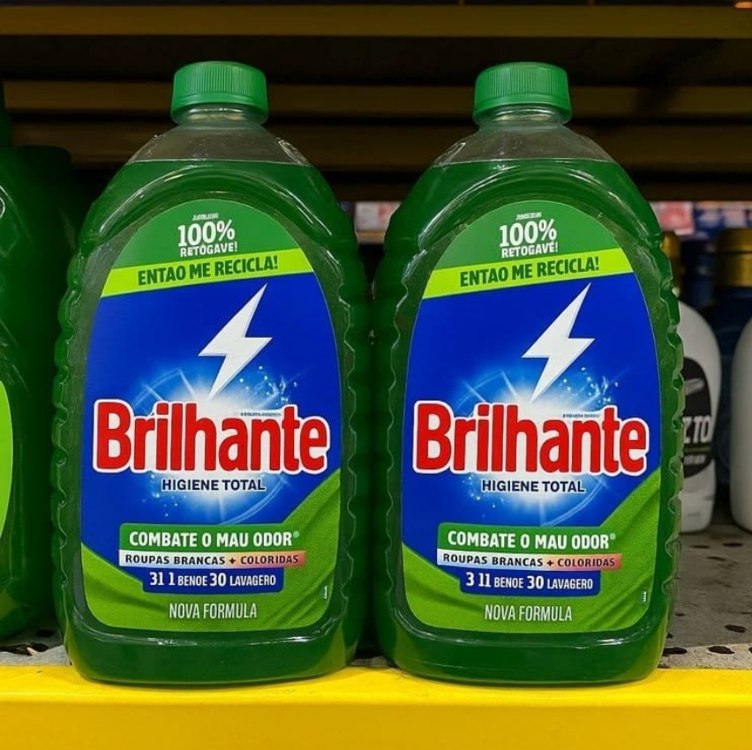 Brilhante Lava Roupas Líquido Higiene Total 3L