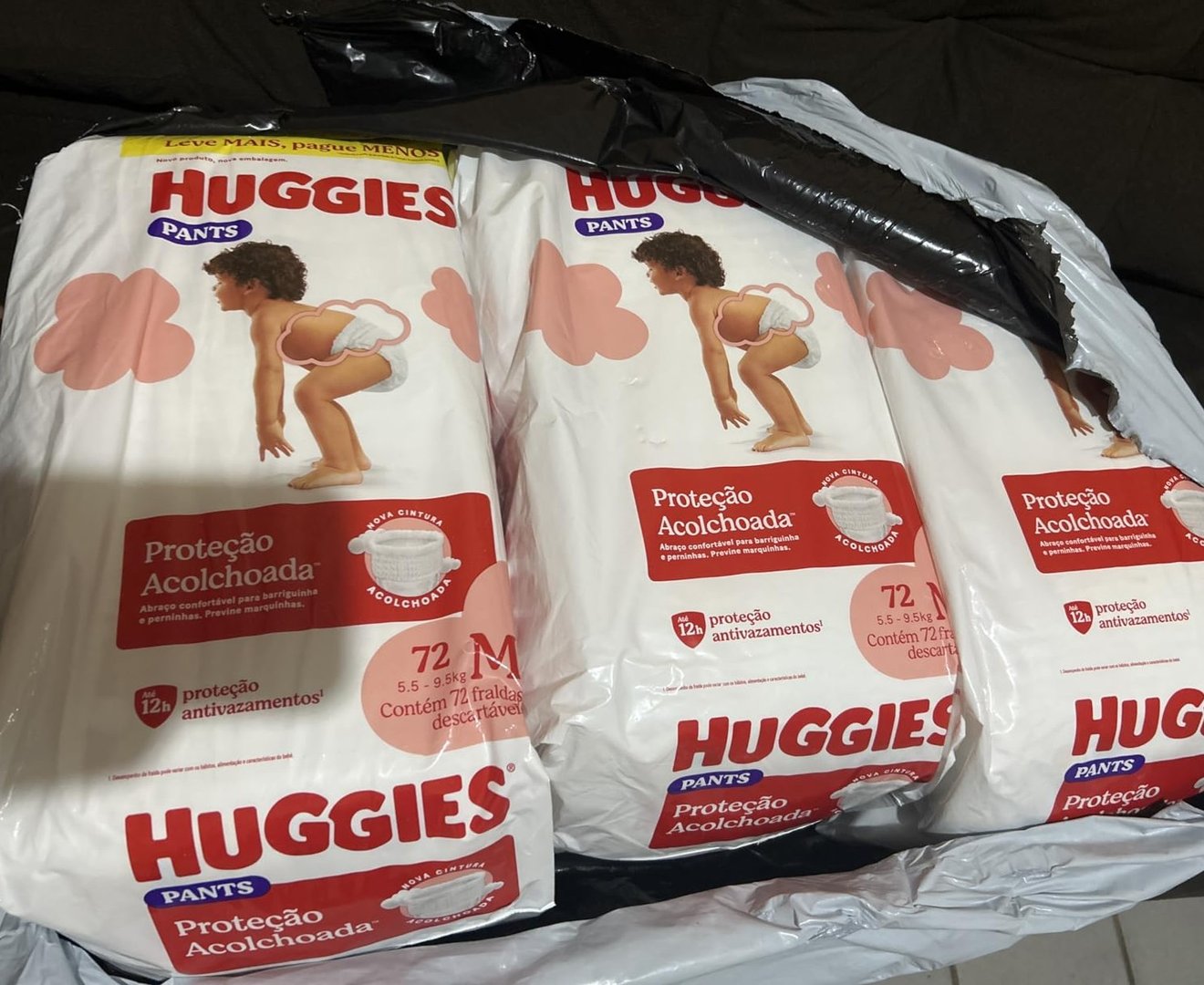 Pacotão Fralda Huggies Pants Proteção Acolchoada Tam. M - 216 uniddaes
