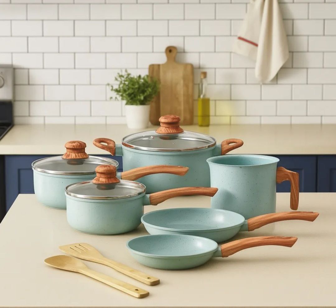 Jogo De Panelas Cerâmico Triplo Indução Tuut Ecoglid 8 Peças Cor Marble Mármore