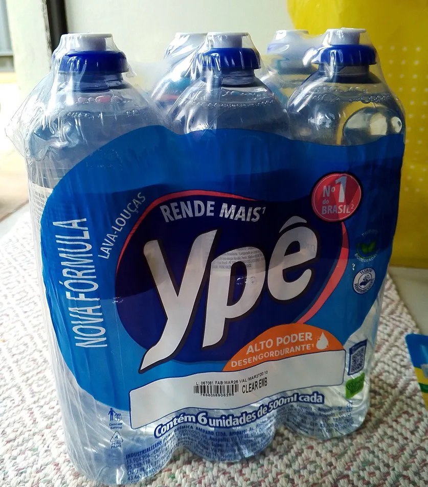 Pack Detergente Ypê Clear 500ml - 6 Unidades