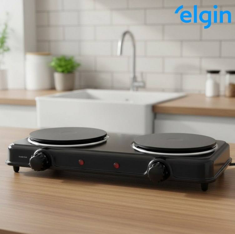 Fogão Elétrico Portátil Cooktop Elgin Double Cook 2 Bocas - 110V