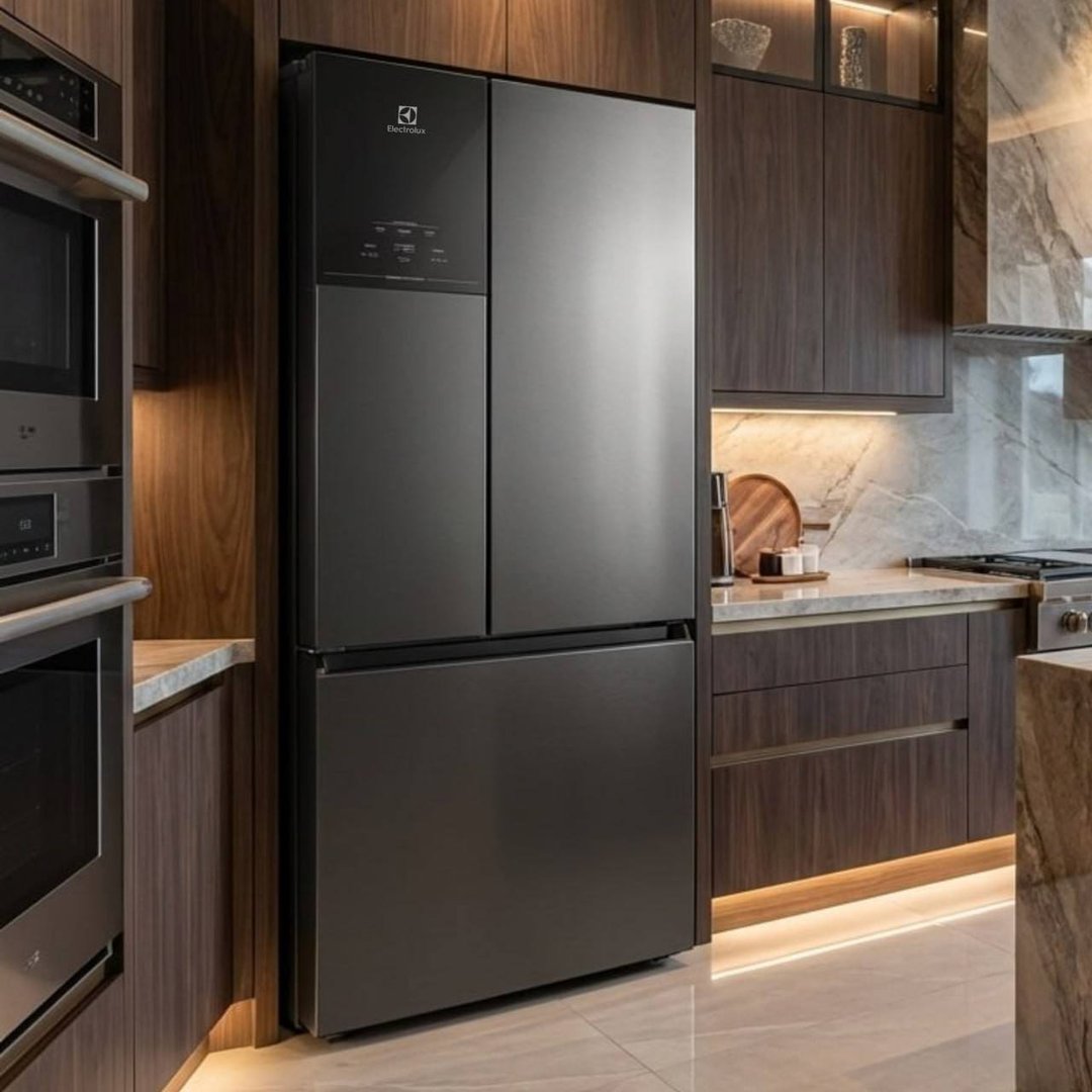 Geladeira Electrolux Frost Free Inverter 596L AutoSense 3 Portas Cor Black Inox Look (IM8B...