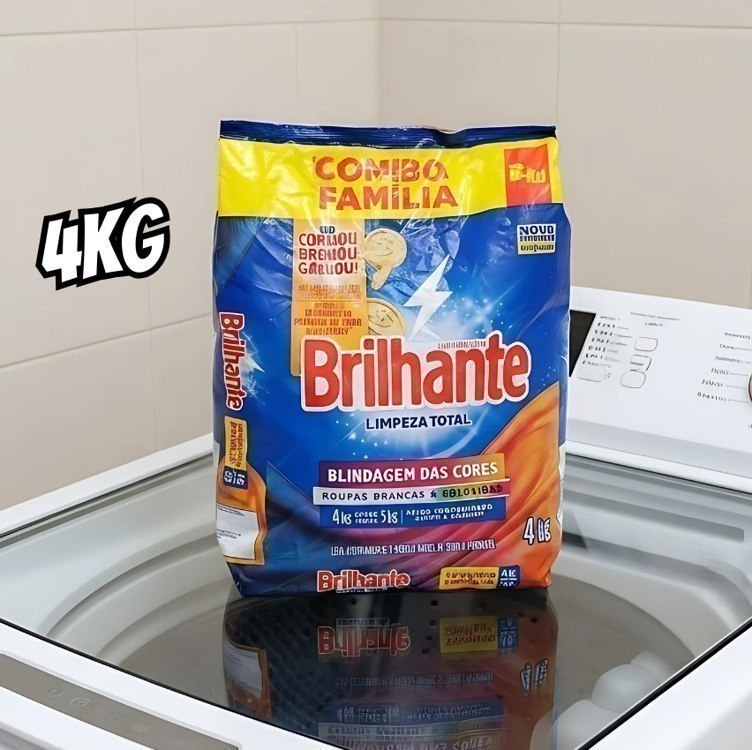 Lava Roupas Em Pó Brilhante Limpeza Total 4 Kg