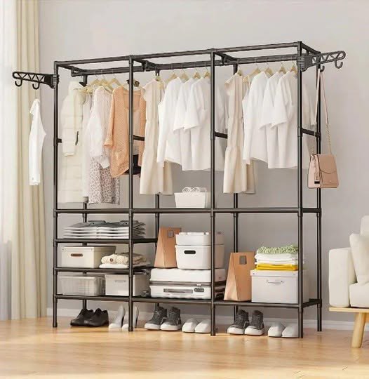 🤓Organizador Roupa Aberto Closet 3 Colunas Desmontável Arara