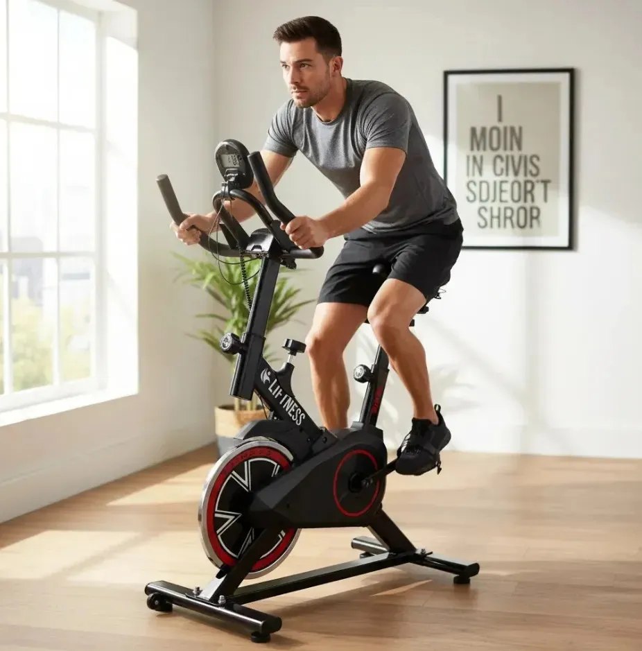 Bicicleta Ergométrica Profissional Spinning X11 Em Aço Carbono Suporta Até 120kg - Liftness Preto
