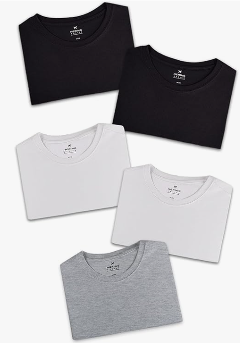 Kit Com 5 Camisetas Femininas Slim Básicas