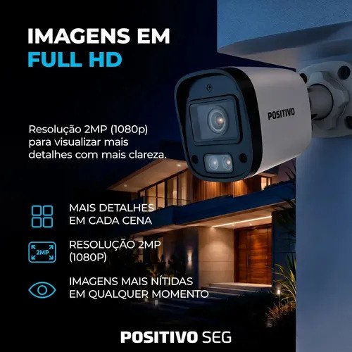 Câmera Hd Plus Bullet 2mp Com Microfone Embutido | Ip67 A Prova D'água E Poeira | Visão Noturna 20m | Tecnologia 4 Em 1 (tvi/ahd/cvi/cvbs) Branco