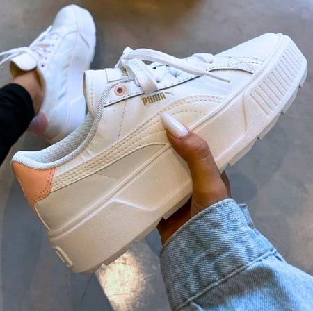 Tênis Couro Puma Karmen L BDP Feminino - Off White