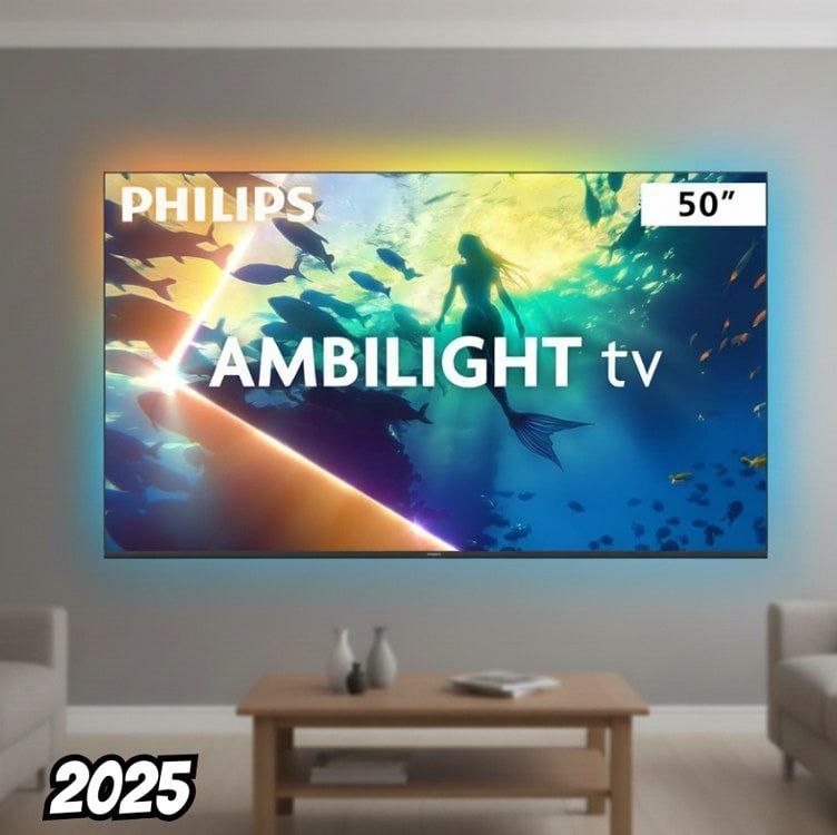 PHILIPS, Smart TV Ambilight 50" 4K, 50PUG8100/78, Comando de Voz, HDR10+/Dolby Atmos, VRR/...