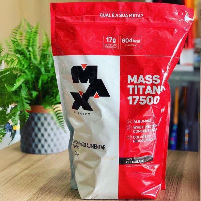 Mass Titanium 17500 1,4kg(refil) Max Titanium Sabor Baunilha