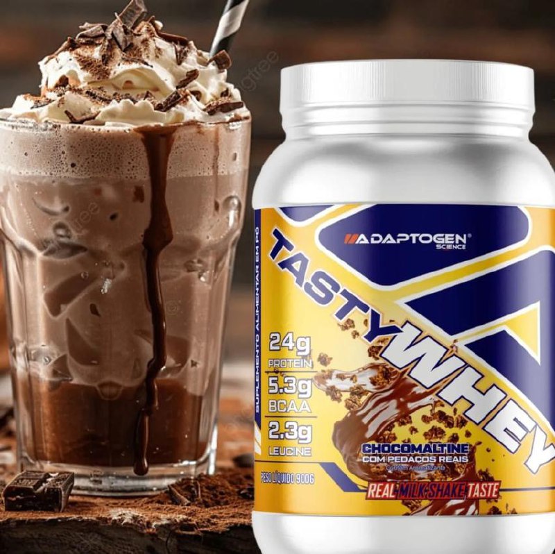 Suplemento Tasty Whey 3w Gourmet Whey Protein Adaptogen Science Pote 900g Sabor Chocomalti...