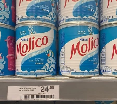 Molico - Leite em Pó, Desnatado, Nutrição diária para seus ossos, 280g
