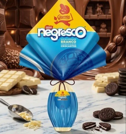 Ovo de Páscoa Garoto Negresco Chocolate Branco 300g Recheado