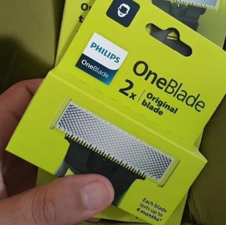 Philips OneBlade QP220/51 Lâminas de Reposição Masculinas em Aço Inoxidável – Pacote com 2 Unidades