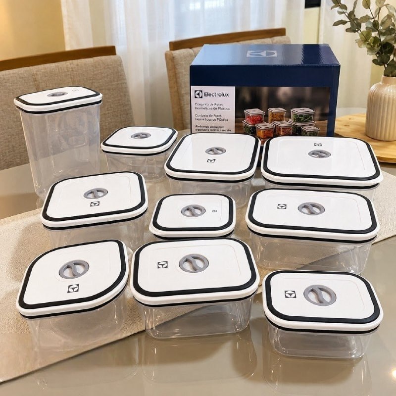 Electrolux, Pote Hermetico, 12 unidades, A23122901, cinza | BPA Free, Porta Mantimentos