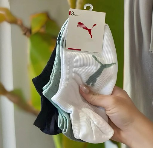 Kit 6 Pares Meias Puma Cano Baixo Soquete Algodão Original