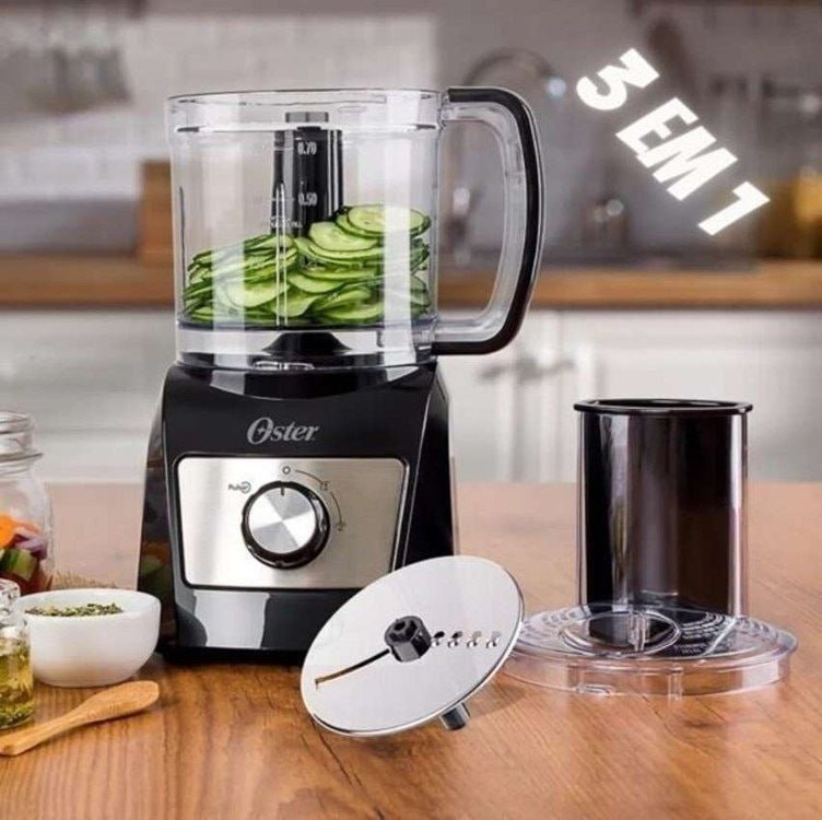 Processador Oster Compacto 3 em 1, 110V, Preto, 300W, OMPR670