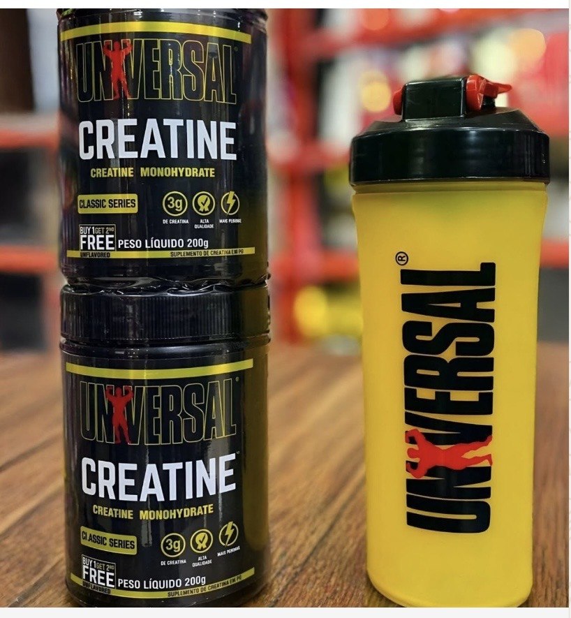 Kit Creatina Monohidratada Universal Sem Sabor 400g +coqueteleira 600ml