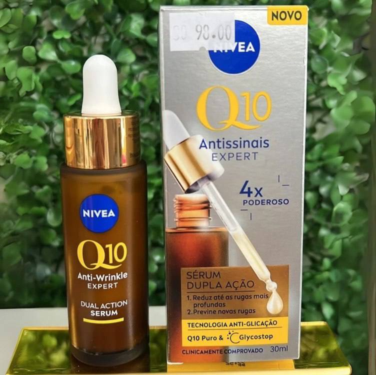 NIVEA Q10 Sérum Antissinais Expert Dupla Ação 30ml, Previne e Reduz Rugas, Renova a Pele, Tecnologia Glycostop, Hidratação Profunda