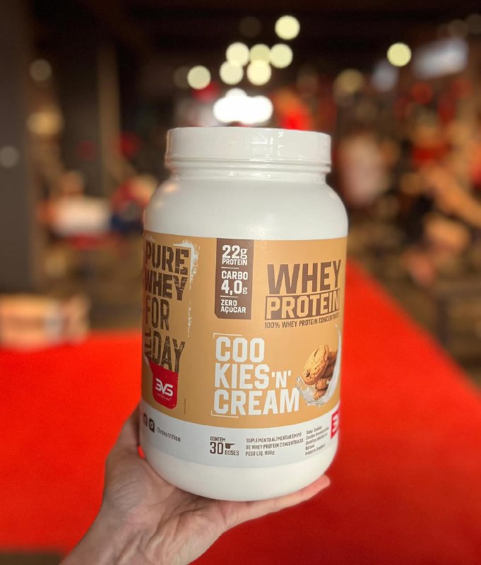 100% Whey Protein Concentrado 3vs Com 22g De Proteína Por Dose 900g Cookies And Cream
