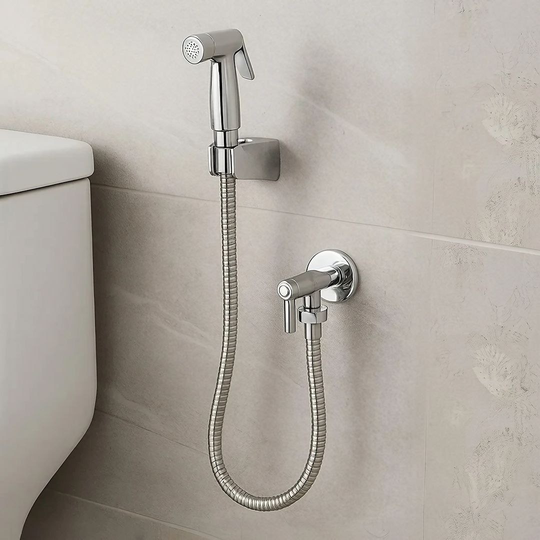 Ducha Higiênica Luxo Metal Cromado Acionamento 1/4 De Volta Cromado Cromado Brilhante