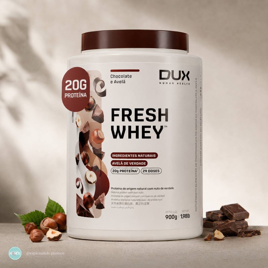 Fresh Whey DUX 900g - Chocolate Belga e Avelã